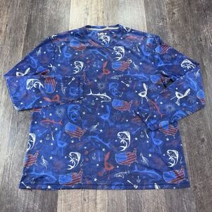 Reel Legends Long Sleeve Lightweight UPF Fishing Outdoor Shirt‎ Men's XL BBQ USA